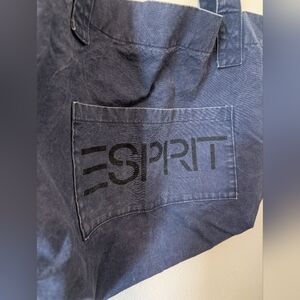 Vintage Distressed Esprit Navy Cotton Fabric Bag